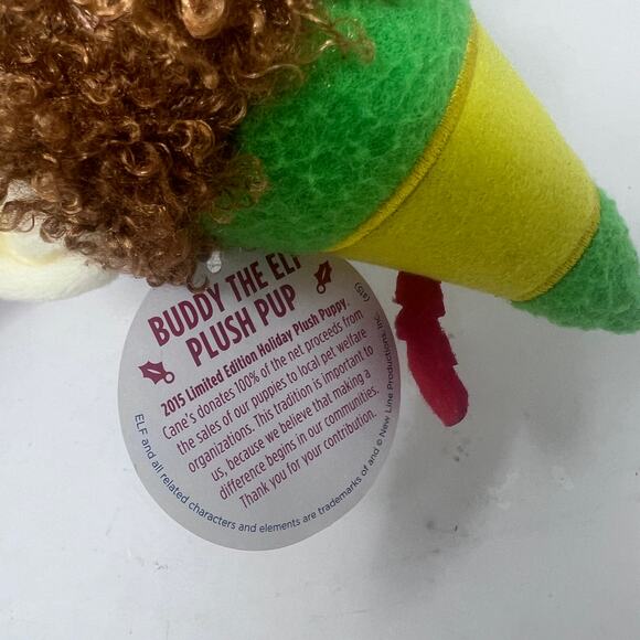 Raising Canes Buddy The Elf Plush Pup Dog Stuffed Animal Christmas Holiday 2015 - Picture 6 of 6